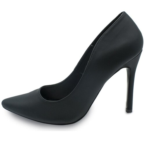 Zapatilla con Tacón Alto Puntal Negro Elle.