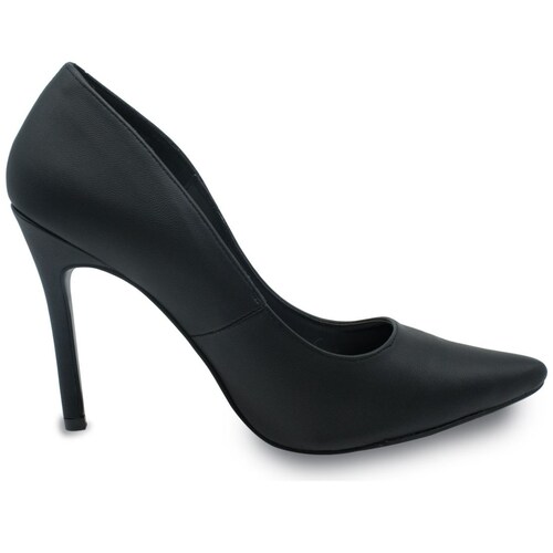 Zapatilla con Tacón Alto Puntal Negro Elle.