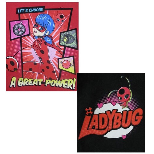 Pijama Playera Manga Larga, Pantalón Y Pantufla con Estampado Lady Bug para Niña
