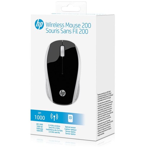 Mouse Inalámbrico Hp 200 Plata