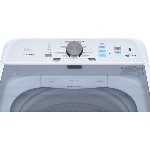 Lavadora Automática Midea 17 Kg Blanca con Silver