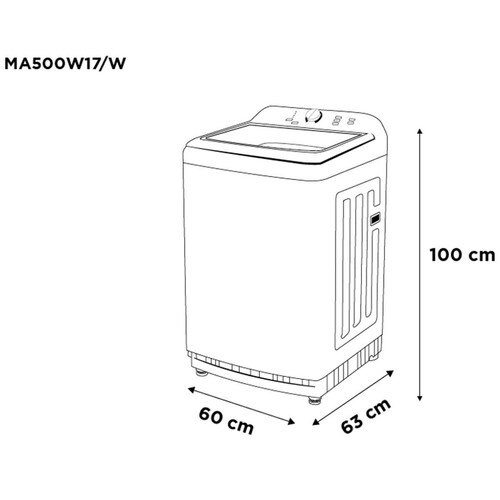 Lavadora Automática Midea 17 Kg Blanca con Silver