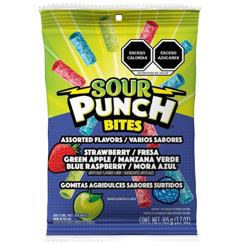 Gomitas de Sabores Surtidos Sour Punch Bites American Licorice 105G