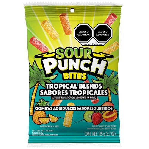 Gomitas Agridulces Sabores Tropicales Sour Punch American Licorice 105 G.