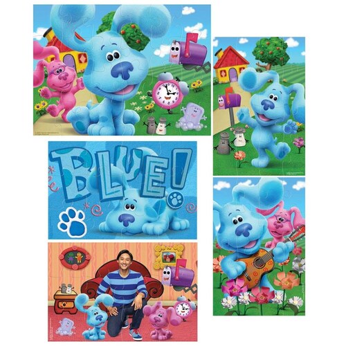 Rompecabezas 5 en 1 Pistas de Blues Clues Caja de Madera Novelty
