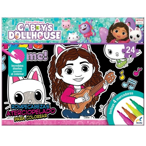 Rompecabezas Atercioelado para Colorear Gabby's Dollhouse 24 Pzas  Novelty