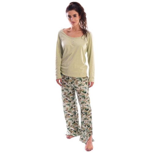 Pijama Playera Manga Larga Y Pantalón para Mujer