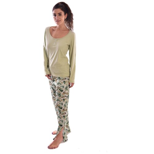 Pijama Playera Manga Larga Y Pantalón para Mujer
