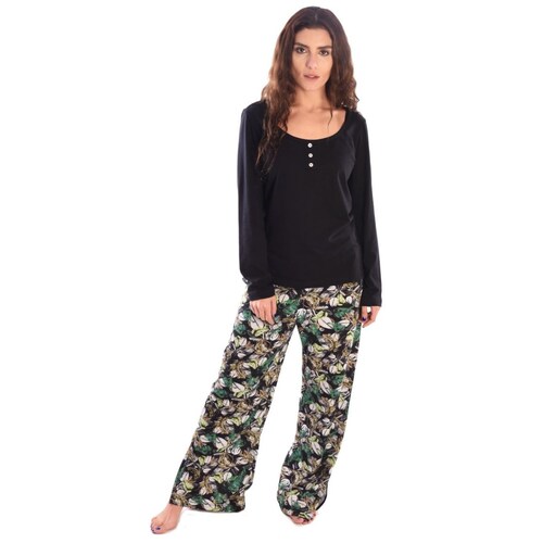 Pijama Playera Manga Larga Y Pantalón para Mujer