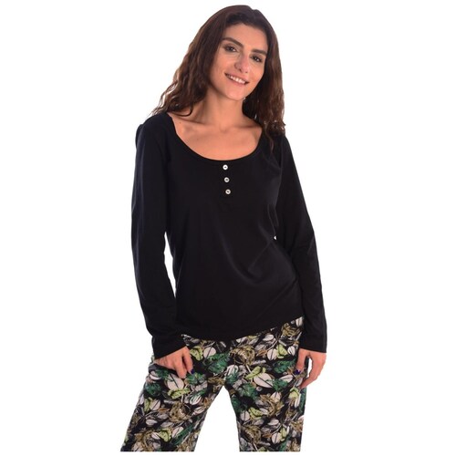 Pijama Playera Manga Larga Y Pantalón para Mujer