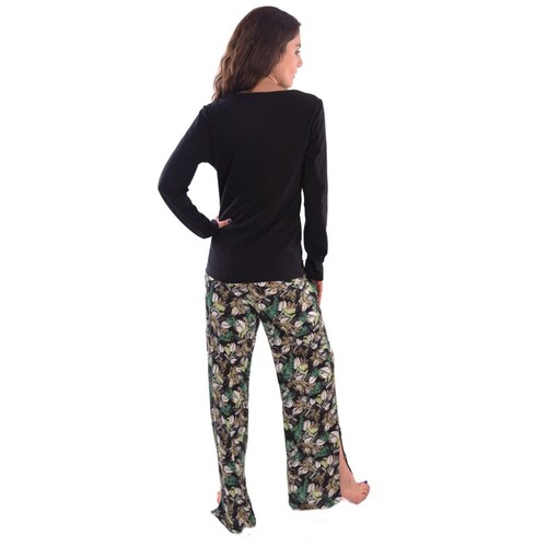 Pijama Playera Manga Larga Y Pantalón para Mujer