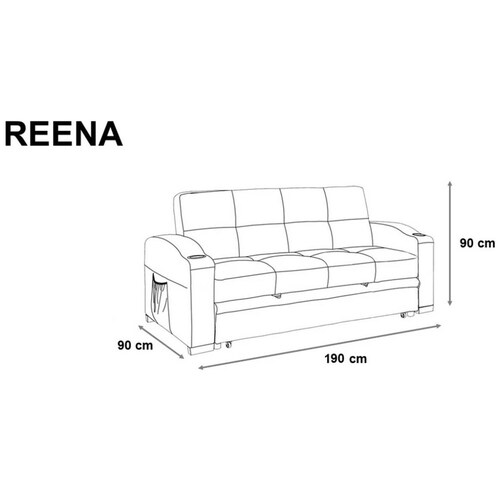 Sofá Cama Reena con Porta Vasos Gris Lottus