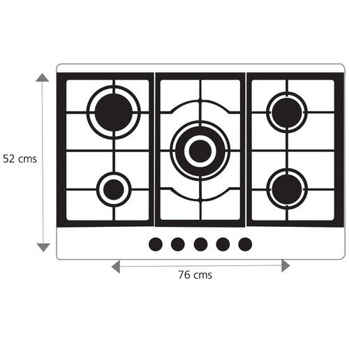 Parrilla Mabe 76Cm Inoxidable Gas Pm7615I1