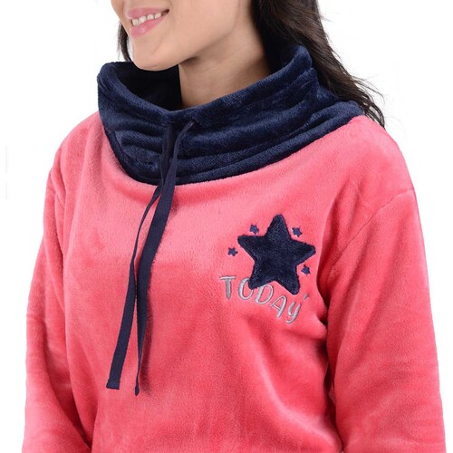Pijama Flannel Playera Manga Larga Y Pantalón para Mujer