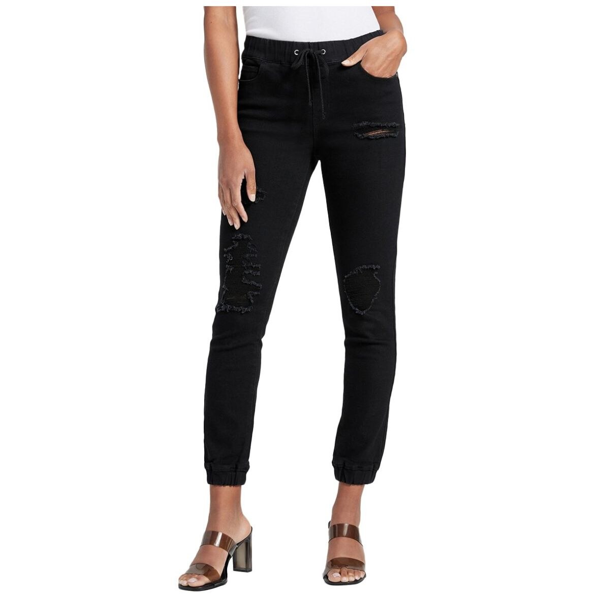 Pantaloni Jogger Donna Guess Active, Lunghi, In Morbida Maglia, Con Coulisse In Vita, Logo Stampato, Tasche Laterali, Cotone Bio - 3