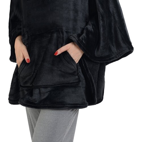 Poncho Flannel con Gorro para Mujer