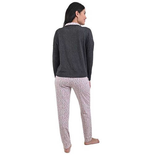Pijama Playera Manga Larga Ranas Y Pantalon para Mujer