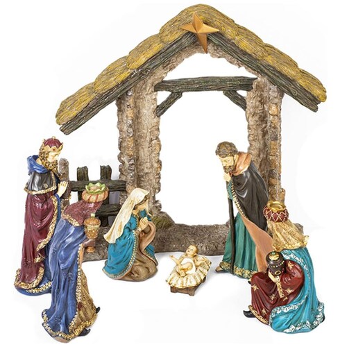 Nacimiento con Portal de Resina Multicolor 30 Cm Gto