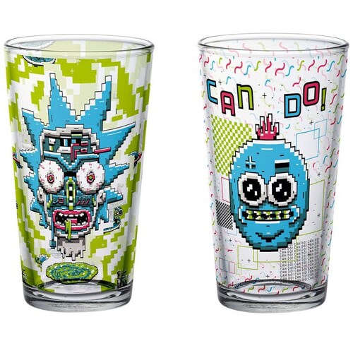 Rick And Morty Set Exclusivo De 4 Vasos De Vidrio Edición Limitada 3 