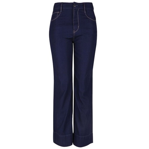Jeans Silver Plate Corte Ancho Diseño Mezclilla Modelo: P12351 para Mujer