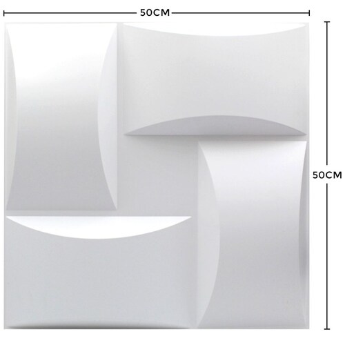 Panel Decorativo 3D para Muros Enlace Blanco 50 X 50 Cm  Deco Pvc