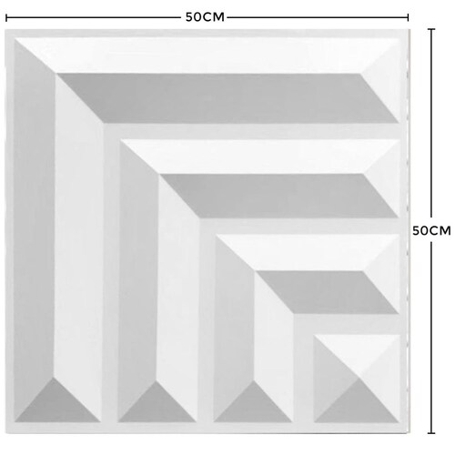 Panel Decorativo 3D para Muros Escuadra Blanco 50 X 50 Cm Deco Pvc