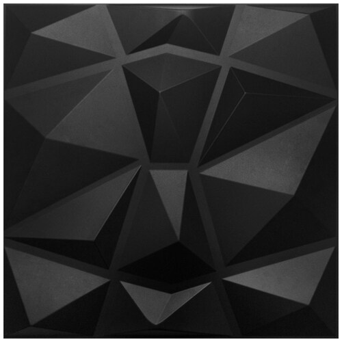 Panel Decorativo 3D Cuarzo Negro para Muros 50 X 50 Cm Deco Pvc