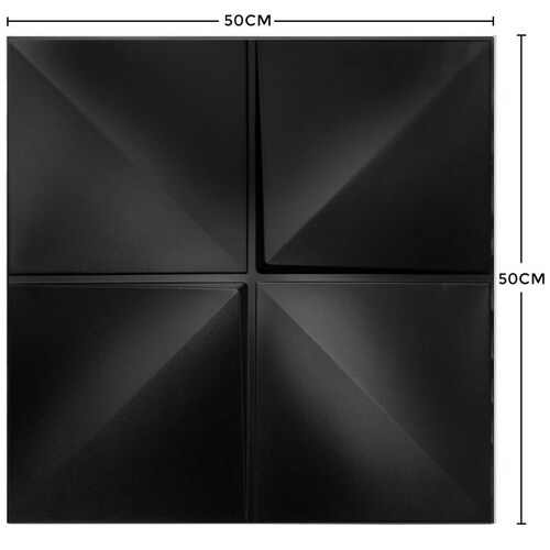 Panel Decorativo 3D Cuadros Negro para Muros 50 X 50 Cm Deco Pvc