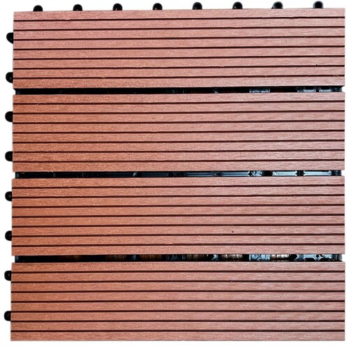 Piso para Jardín Modular Deck Ladrillo Tipo Madera 30X30 Cm Deco Pvc