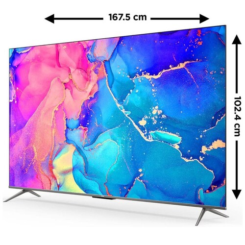 Pantalla Tcl 75" Qled 4K Google Tv 75T554