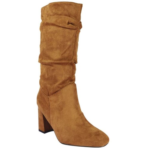 Bota Alta con Pliegues Café Emporio Vu para Mujer