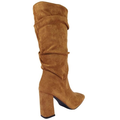Bota Alta con Pliegues Café Emporio Vu para Mujer