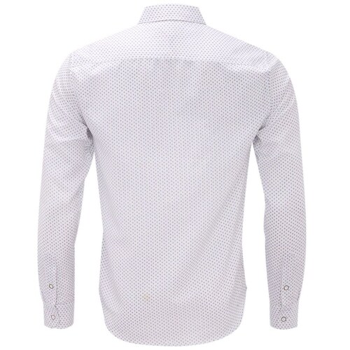 Camisa Manga Larga Blanca Estampado Bruno Magnani para Hombre
