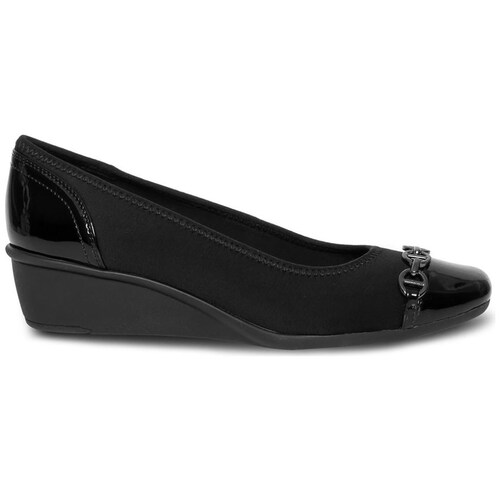 Zapato con Cuña Y Herraje Frontal Negro Anne Klein