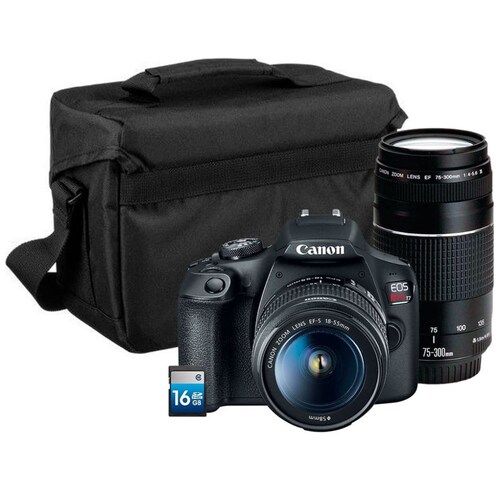 Cámara Canon Kit T7Ef- S18-55 +75-300+ B200+ Sd16Gb
