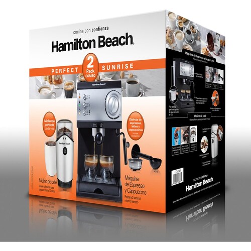 Máquina Cafetera Automática Esspreso y Capuccino Doble Hamilton Beach  HAMILTON BEACH