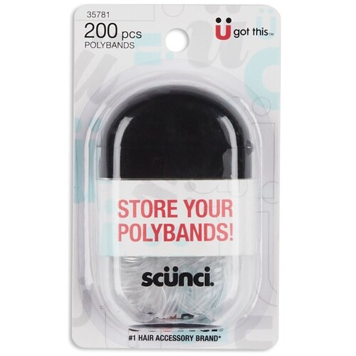 Scunci Mini Ligas Transparentes con Estuche 200