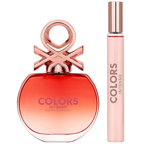 Benetton Colors Woman Rose Intenso Set para Mujer  Fragancia Edp 80Ml + Vial 10Ml