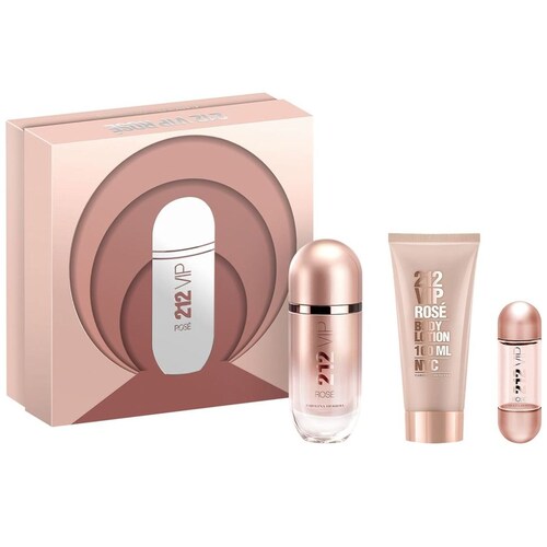 Set Fragancia para Mujer Carolina Herrera 212 Vip Rosè Edp 80Ml + Body Lotion 100Ml + de Bolsillo