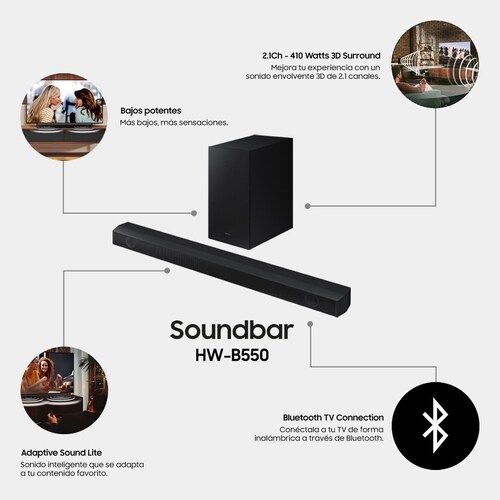 Barra de sonido para TV con subwoofer barra de sonido de graves profundos  2.0 CH Sistema de altavoces de sonido envolvente de audio para el hogar con