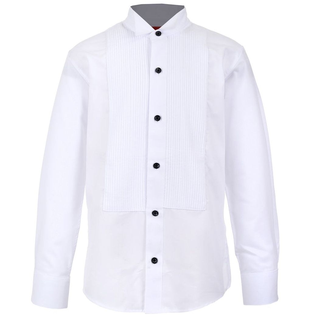 Camisa De Esmoquin Para Boda, Cuello Con Punta De Ala Y Pajarita