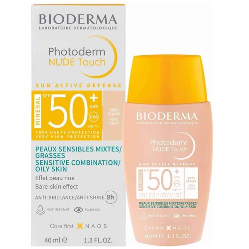Bioderma Photoderm Nude Touch Mineralspf 50+ Tono Muy Claro