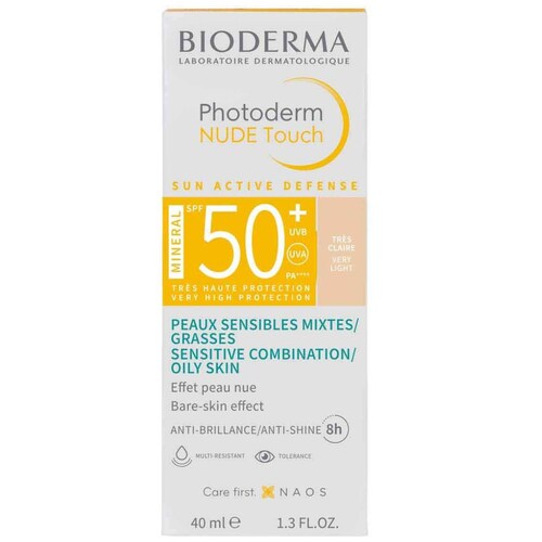 Bioderma Photoderm Nude Touch Mineralspf 50+ Tono Muy Claro