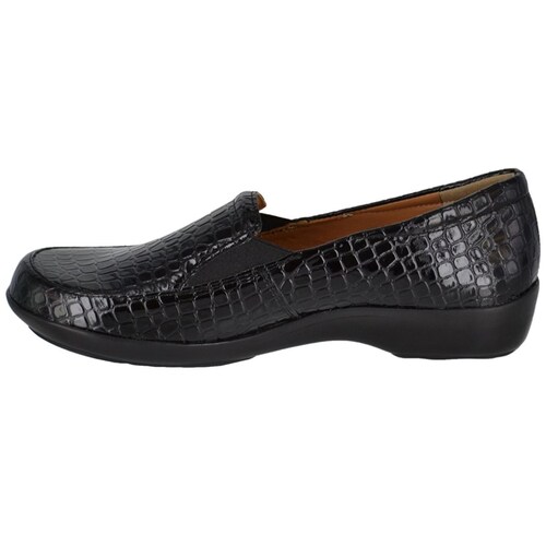 Mocasín con Textura Croco Negro Joyce