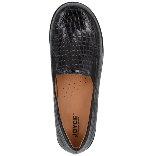 Mocasín con Textura Croco Negro Joyce