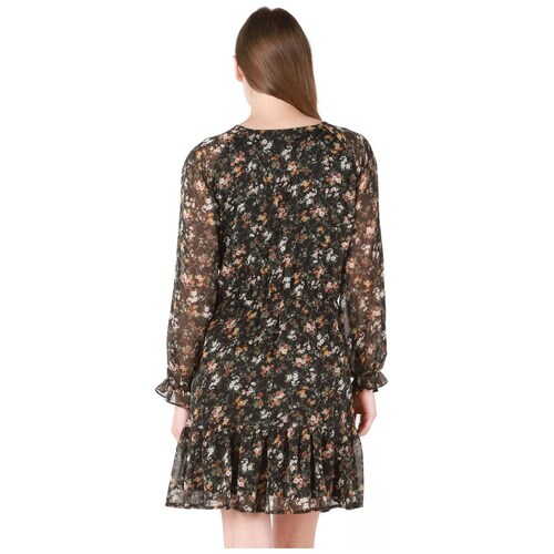 Vestido con Cuello en V Manga Larga