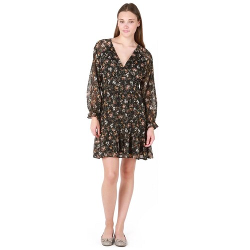 Vestido con Cuello en V Manga Larga