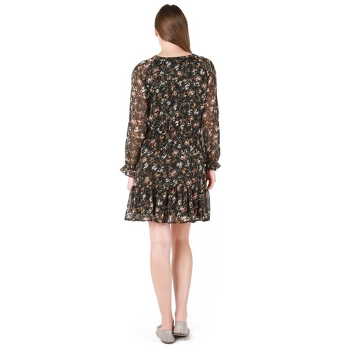 Vestido con Cuello en V Manga Larga