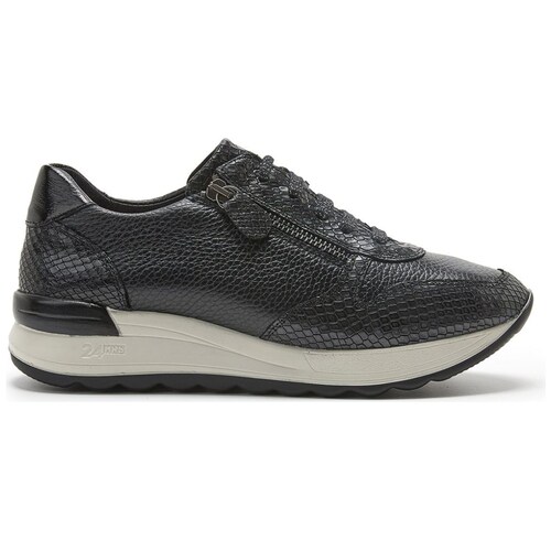 Tenis para Dama, Amarre con Cierre y Elásticos, Color Negro, 24Hrs.
