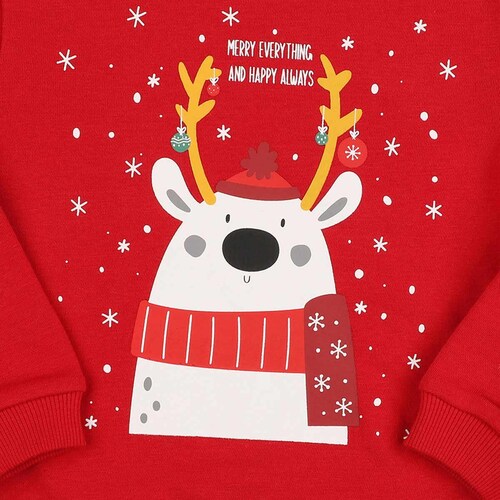 Sudadera Navidad en Algodón Reno para Niña Jeanius